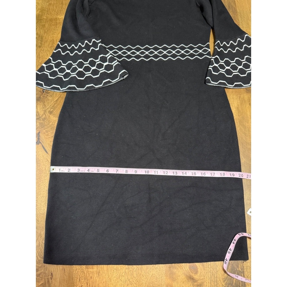 EUC Womens Danny and Nicole black and white sweater dress bell sleeve size S - Picture 5 of 9